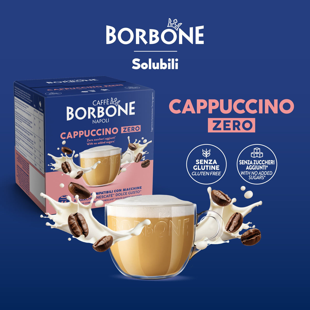 16 Capsule Borbone Compatibili Dolce Gusto - Cappuccino Zero Senza zucchero
