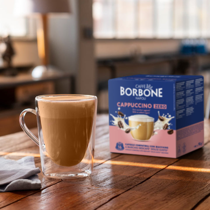 16 Capsule Borbone Compatibili Dolce Gusto Cappuccino Zero