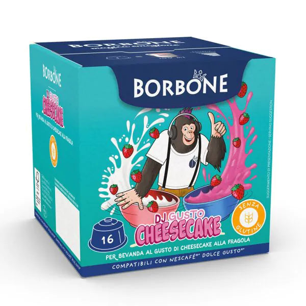 16 Capsule Borbone Compatibili Dolce Gusto Dj Gusto Cheesecake Fragola