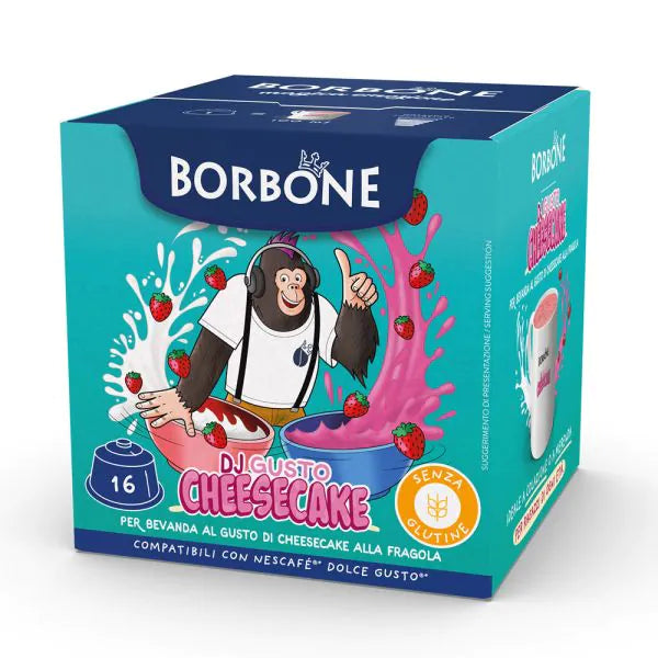 16 Capsule Borbone Compatibili Dolce Gusto Dj Gusto Cheesecake Fragola