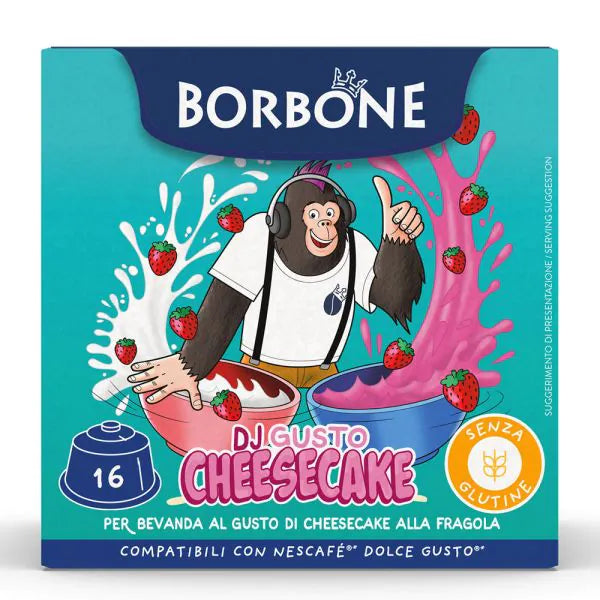 16 Capsule Borbone Compatibili Dolce Gusto Dj Gusto Cheesecake Fragola