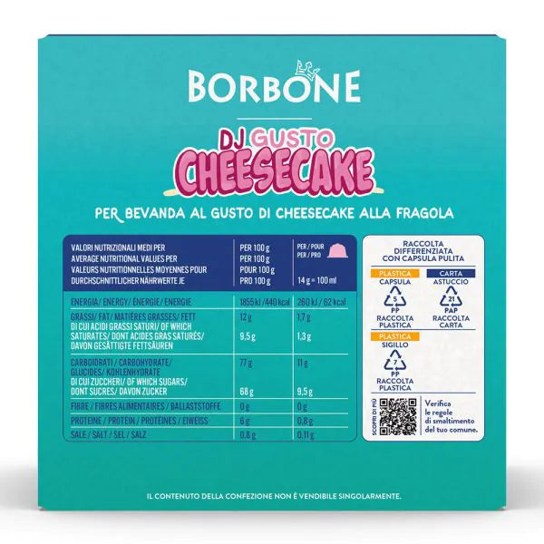 16 Capsule Borbone Compatibili Dolce Gusto Dj Gusto Cheesecake Fragola
