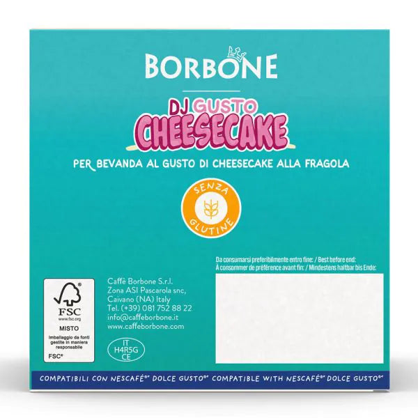 16 Capsule Borbone Compatibili Dolce Gusto Dj Gusto Cheesecake Fragola