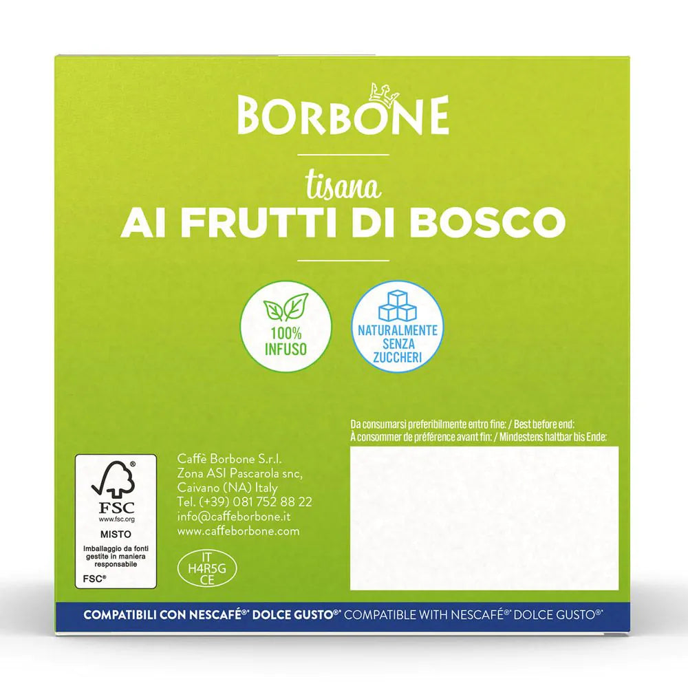 16 Capsule Borbone Compatibili Dolce Gusto Frutti di Bosco