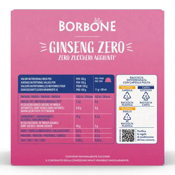 16 Capsule Borbone Compatibili Dolce Gusto Ginseng Zero