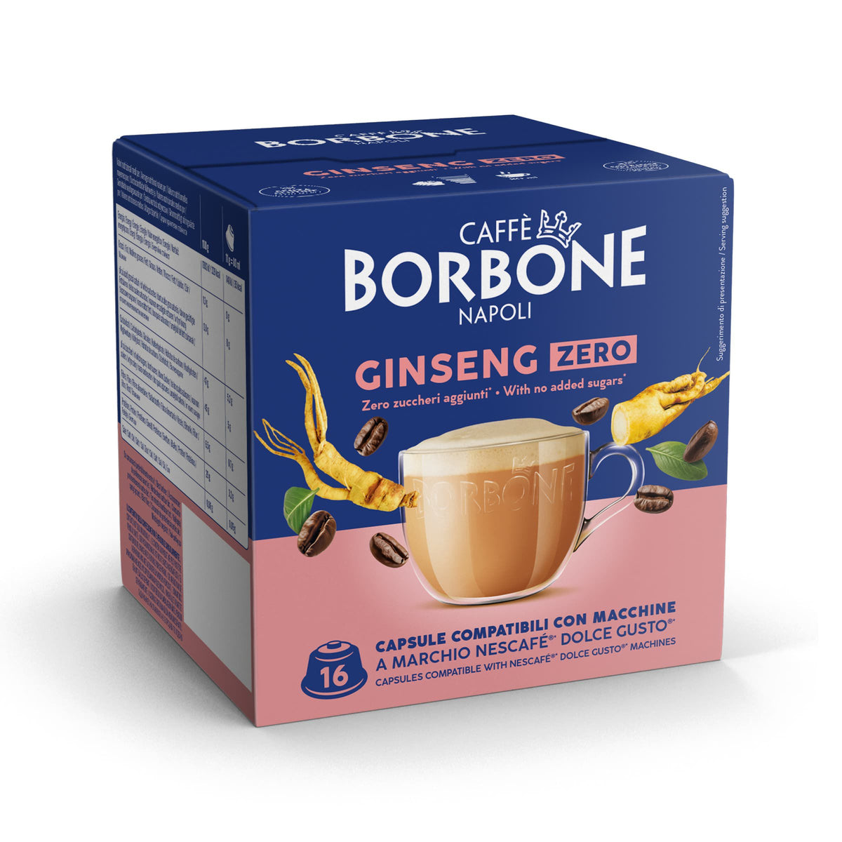 16 Capsule Borbone Compatibili Dolce Gusto - Ginseng Zero Senza Zucchero