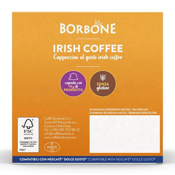 16 Capsule Borbone Compatibili Dolce Gusto Irish Coffee