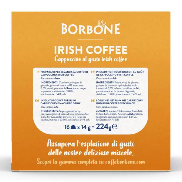 16 Capsule Borbone Compatibili Dolce Gusto Irish Coffee