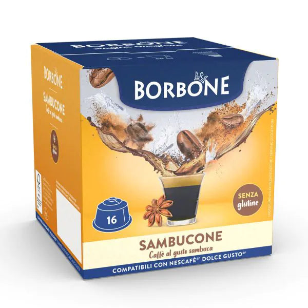16 Capsule Borbone Compatibili Dolce Gusto Sambucone - Caffè al gusto Sambuca