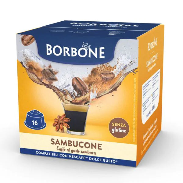 16 Capsule Borbone Compatibili Dolce Gusto Sambucone - Caffè al gusto Sambuca