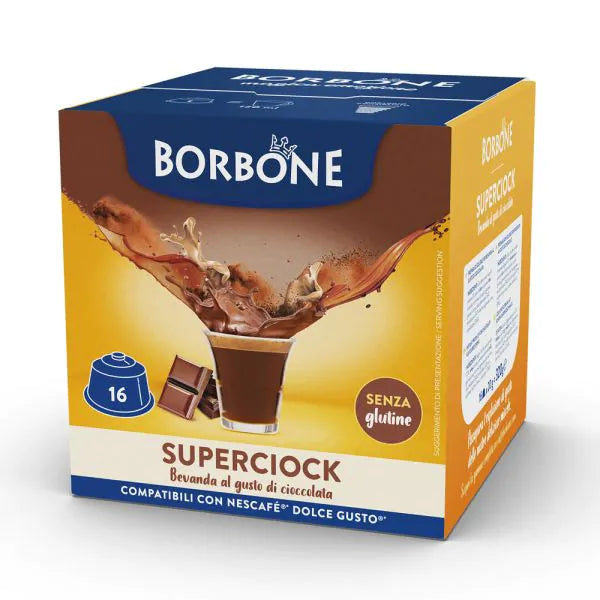 16 Capsule Borbone Compatibili Dolce Gusto Superciok - Bevanda al gusto di cioccolata