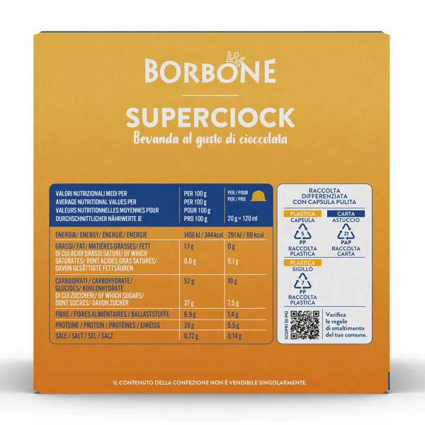 16 Capsule Borbone Compatibili Dolce Gusto Superciok - Bevanda al gusto di cioccolata