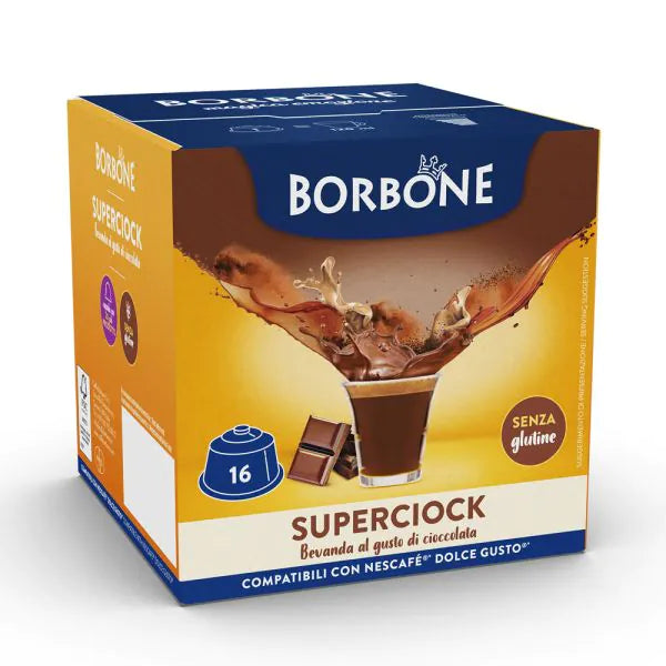 16 Capsule Borbone Compatibili Dolce Gusto Superciok - Bevanda al gusto di cioccolata