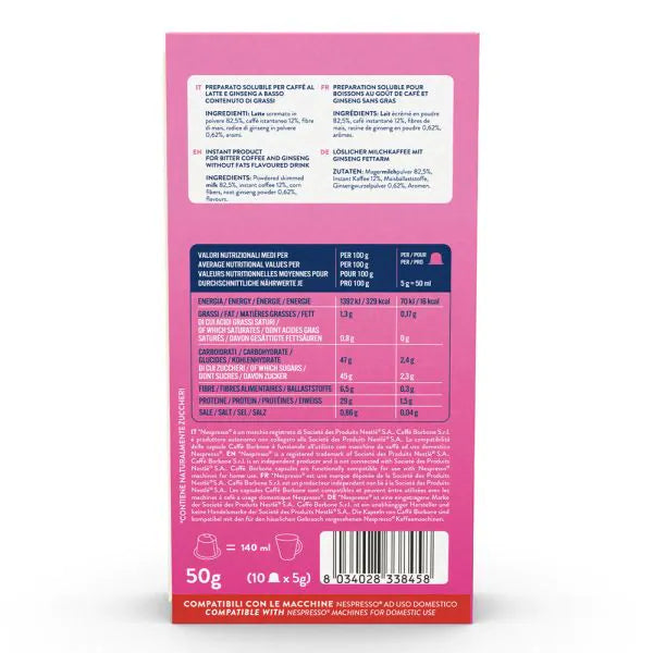10 capsule Ginseng Zero Borbone compatibili Nespresso