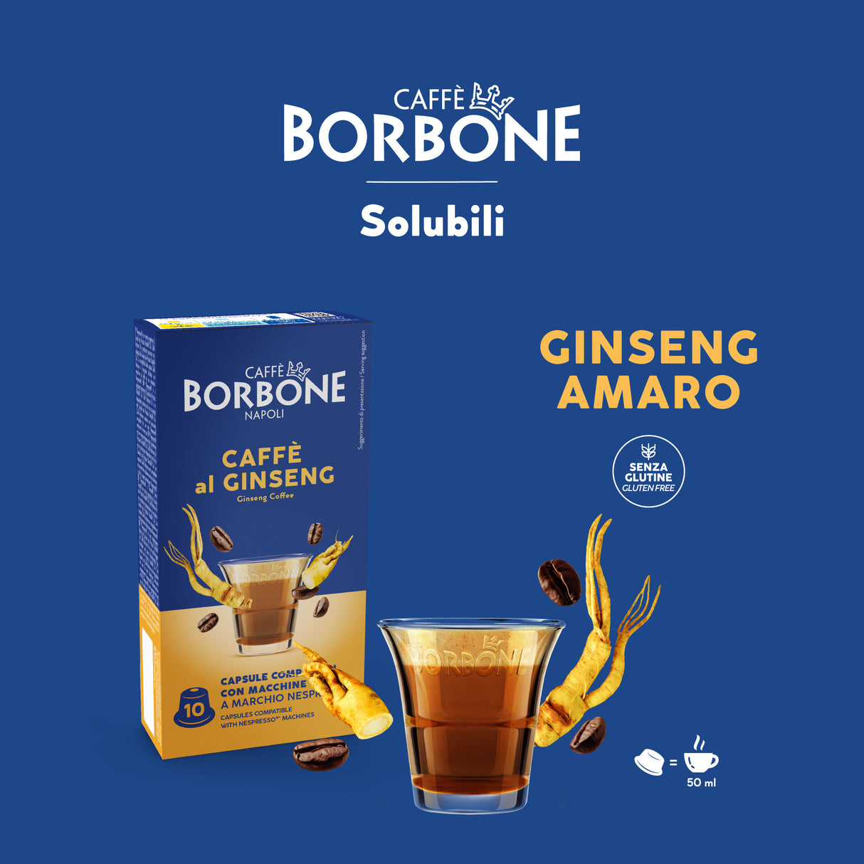 10 Capsule Borbone Compatibili Nespresso Ginseng Amaro