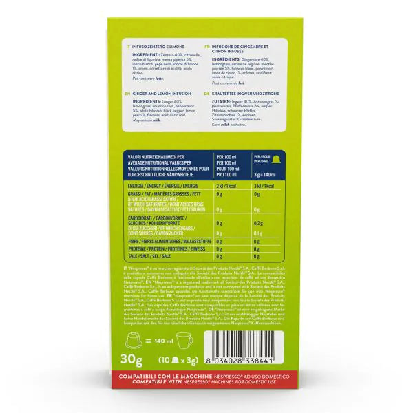 Borbone 10 capsule per Tisana Zenzero e Limone compatibili Nespresso