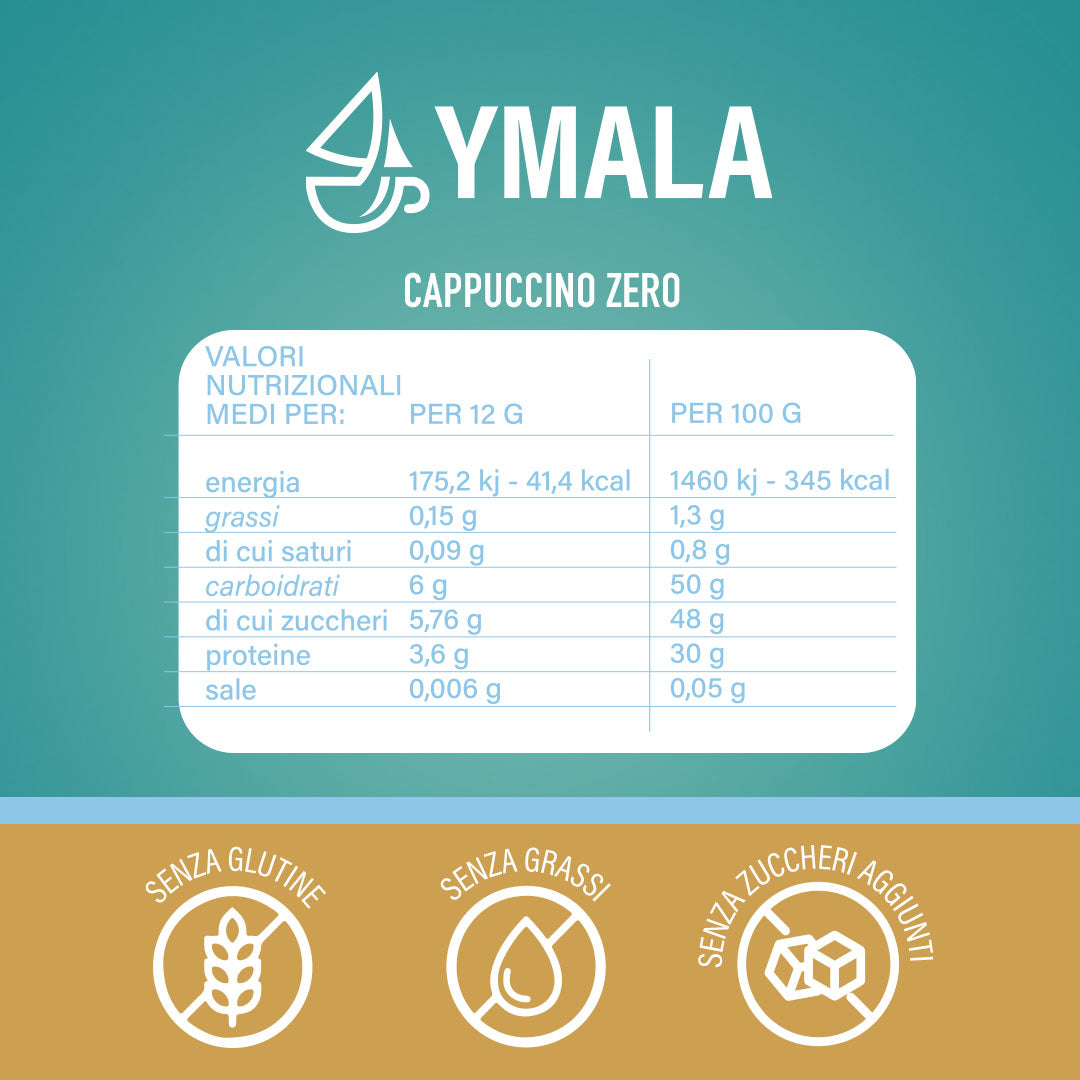 Ymala Cappuccino Zero Senza Zucchero - 16 Capsule Compatibili Nescafé Dolce Gusto