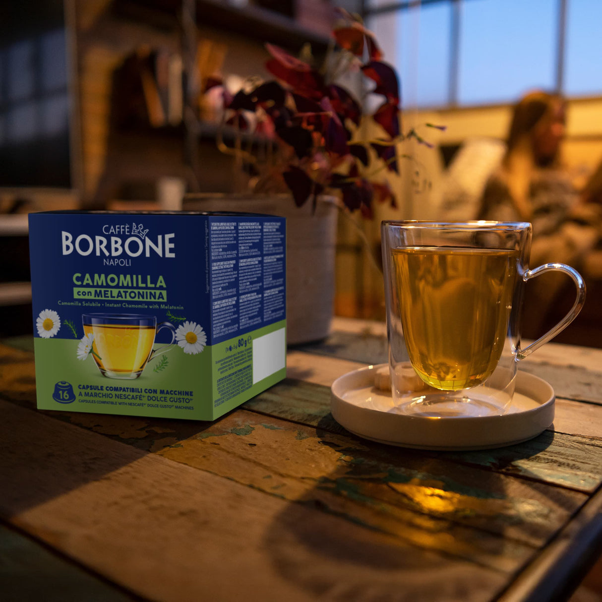 16 Capsule Borbone Compatibili Dolce Gusto - Camomilla con Melatonina