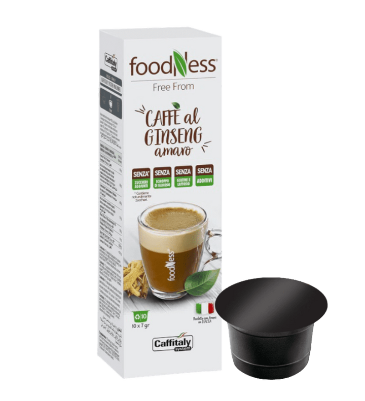 10 Capsule Ginseng Amaro Foodness – Compatibili Caffitaly System, Senza Zuccheri Aggiunti