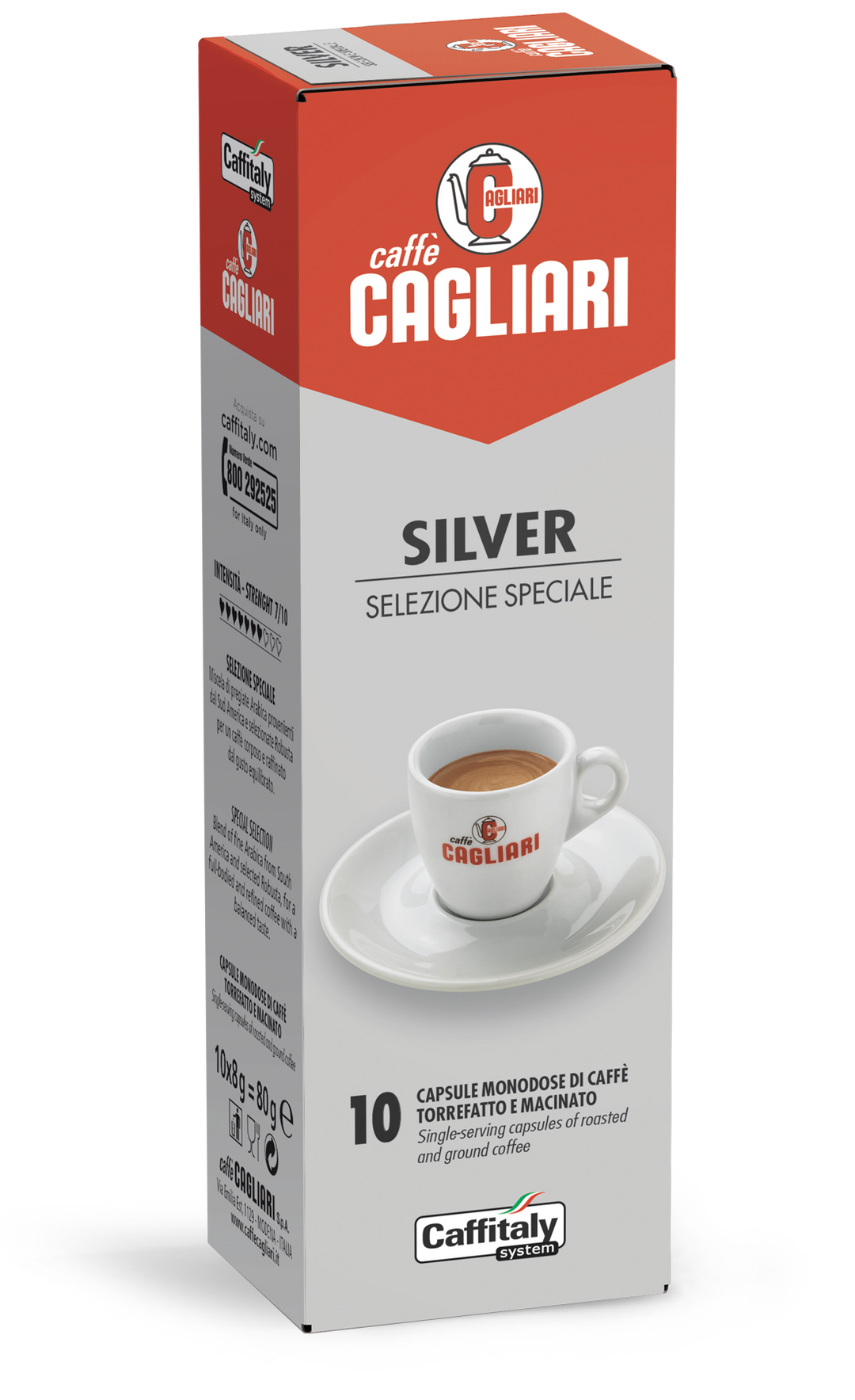 10 Capsule Silver selezione speciale Cagliari - Caffitaly