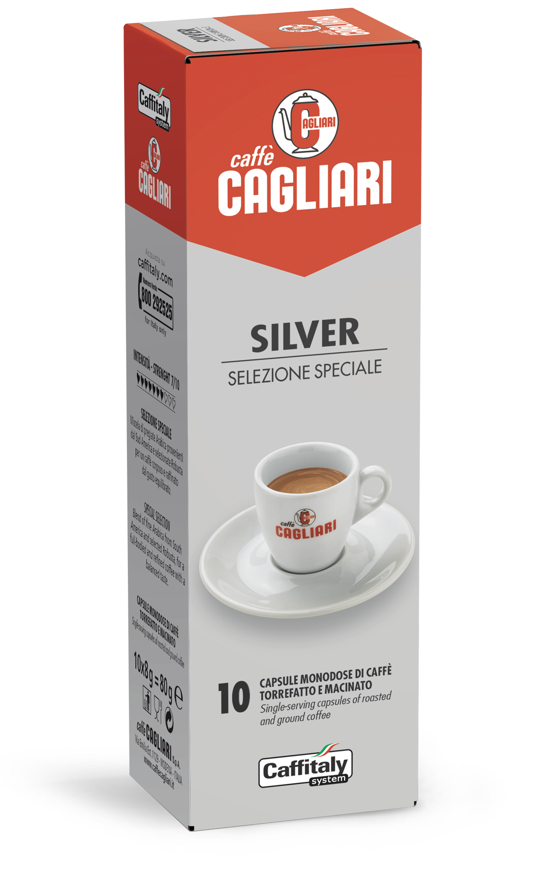 10 Capsule Cagliari Silver Selezione Speciale – Caffè per Caffitaly System