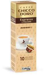 10 Capsule Caffè Espresso l'Italiano Chicco d'Oro – Compatibili Caffitaly System