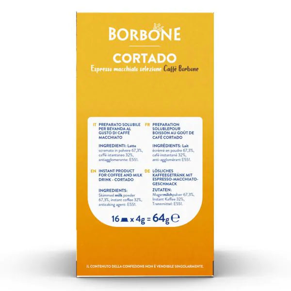 16 Capsule Borbone Compatibili A Modo Mio - CORTADO al gusto espresso macchiato