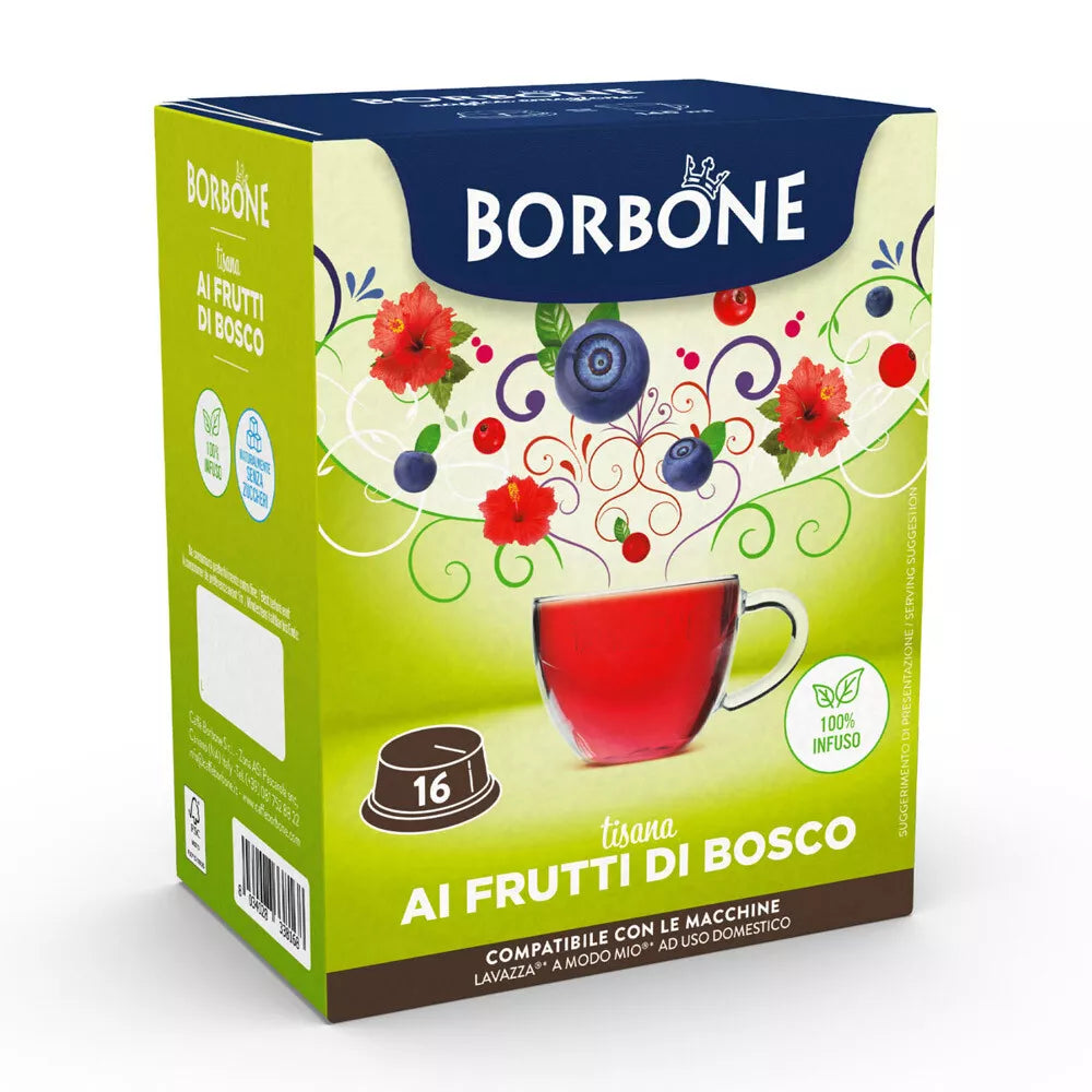 Borbone Tisana ai FRUTTI di BOSCO - 16 capsule compatibili Lavazza A Modo Mio