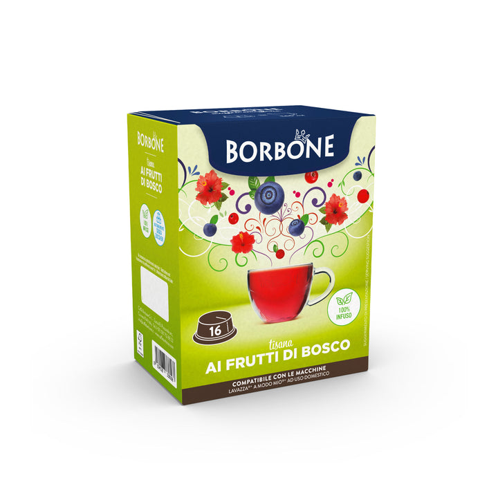 Tisana ai FRUTTI di BOSCO - 16 capsule Borbone compatibili A Modo Mio®*