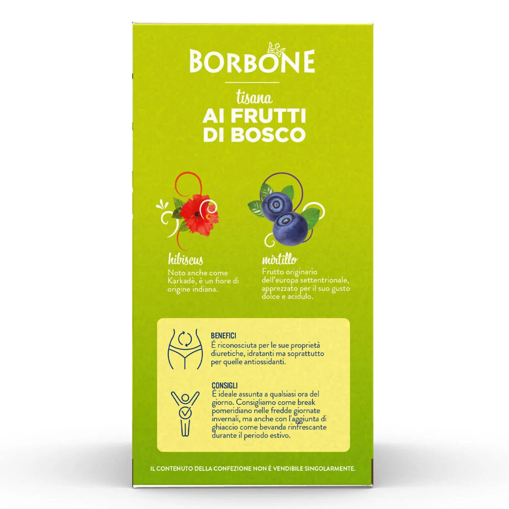 Borbone Tisana ai FRUTTI di BOSCO - 16 capsule compatibili Lavazza A Modo Mio
