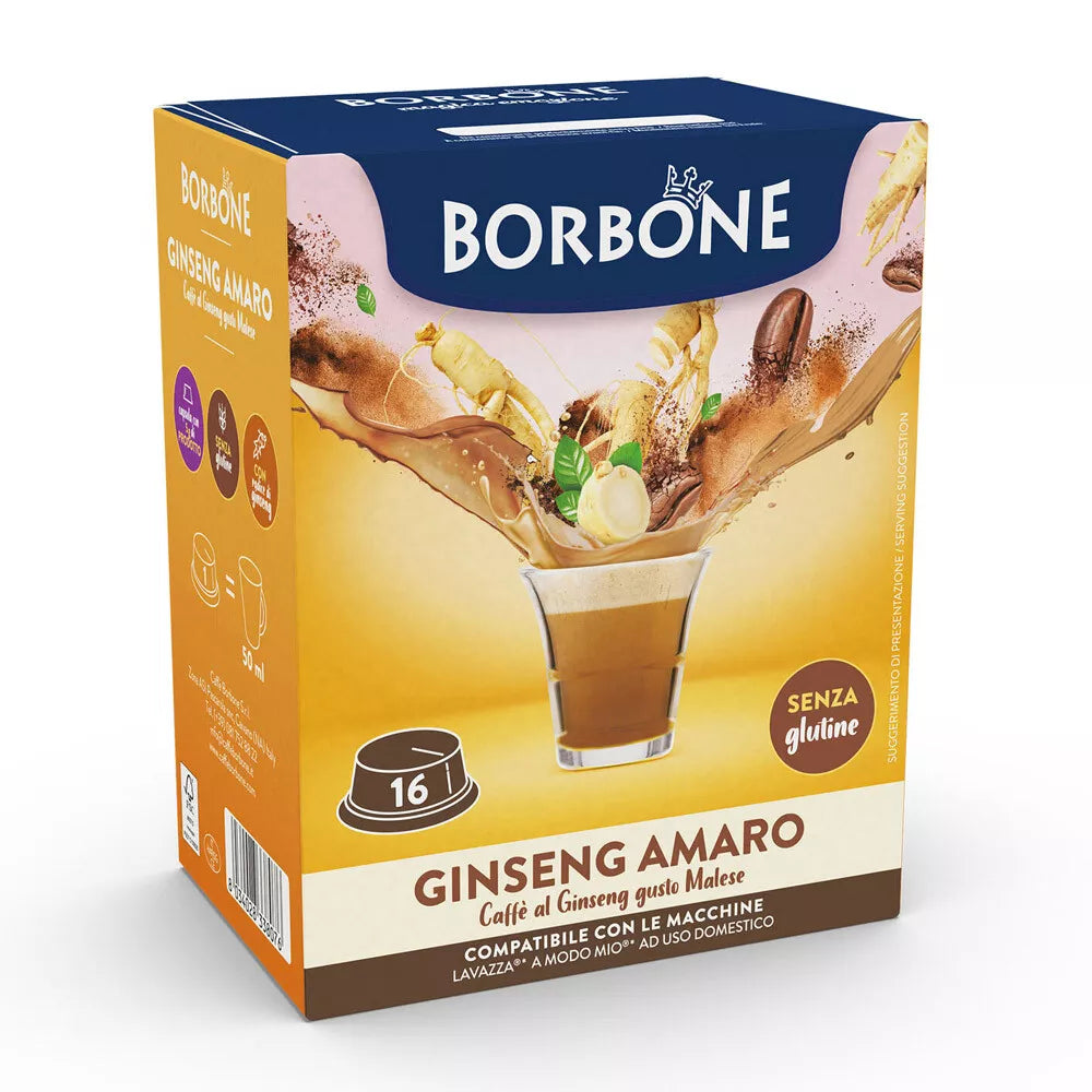 Borbone Caffè Ginseng Amaro - 16 Capsule compatibili Lavazza A Modo Mio