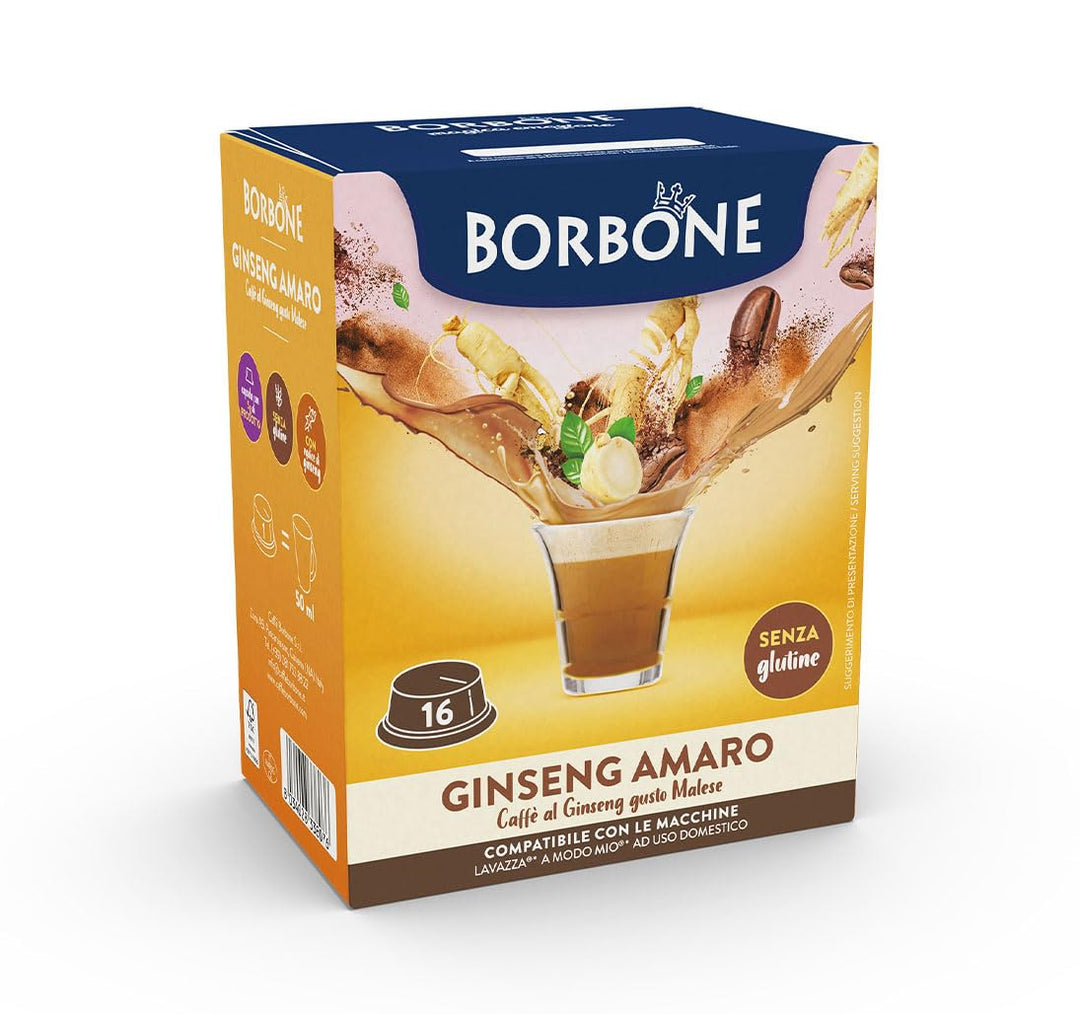 Borbone Caffè Ginseng Amaro - 16 Capsule compatibili Lavazza A Modo Mio