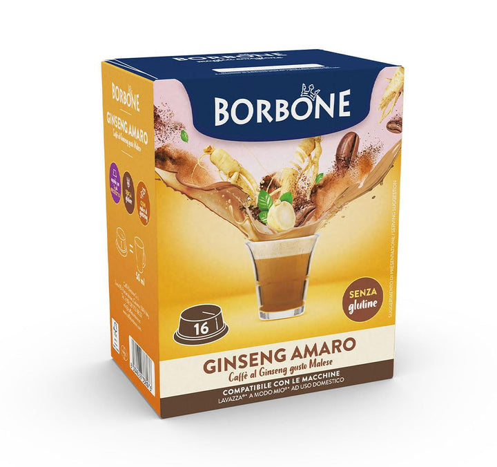 Borbone Caffè Ginseng Amaro - 16 Capsule compatibili Lavazza A Modo Mio