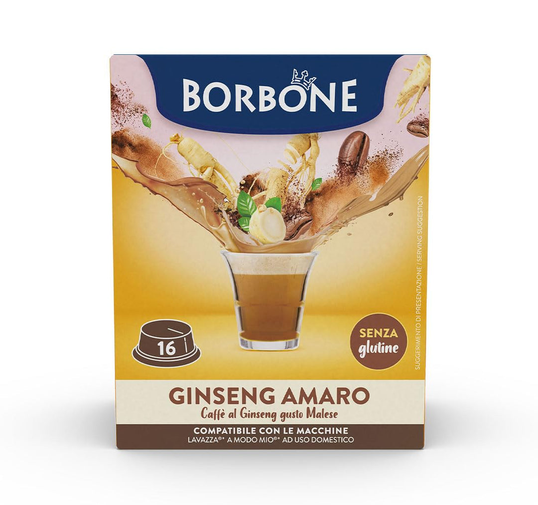 Borbone Caffè Ginseng Amaro - 16 Capsule compatibili Lavazza A Modo Mio