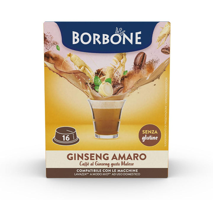 Borbone Caffè Ginseng Amaro - 16 Capsule compatibili Lavazza A Modo Mio