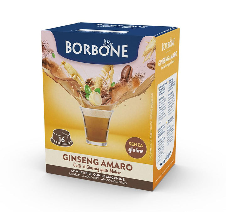 Borbone Caffè Ginseng Amaro - 16 Capsule compatibili Lavazza A Modo Mio