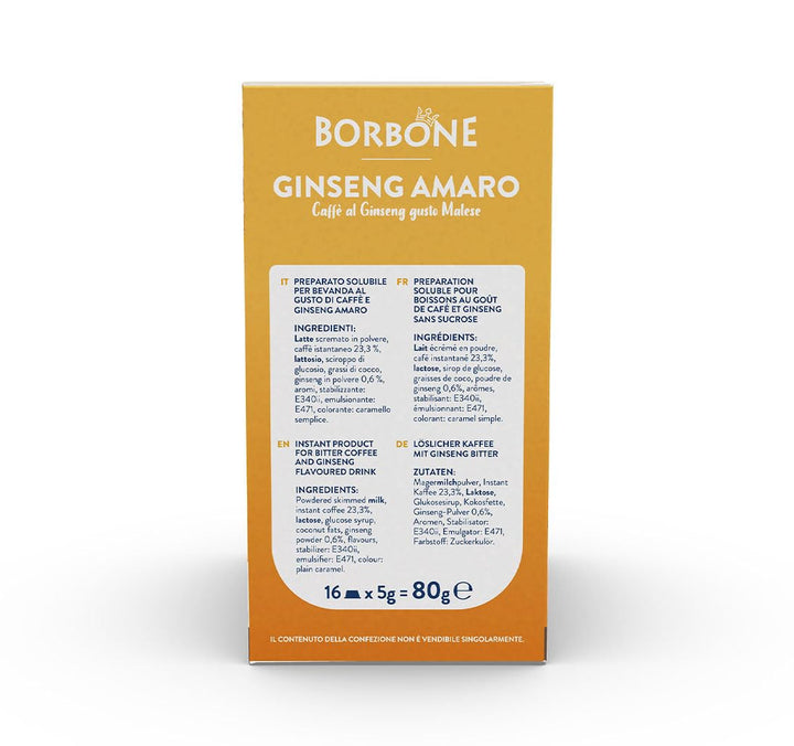 Borbone Caffè Ginseng Amaro - 16 Capsule compatibili Lavazza A Modo Mio