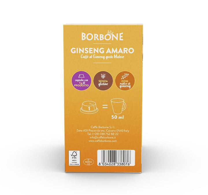 Borbone Caffè Ginseng Amaro - 16 Capsule compatibili Lavazza A Modo Mio