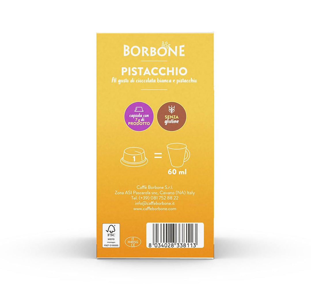 Borbone cioccolata bianca e PISTACCHIO - 16 capsule compatibili Lavazza A Modo Mio