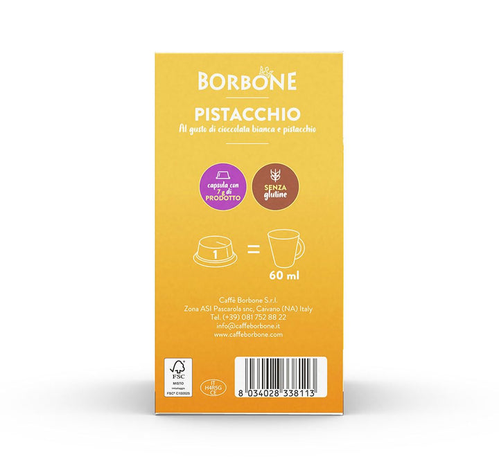 Borbone cioccolata bianca e PISTACCHIO - 16 capsule compatibili Lavazza A Modo Mio