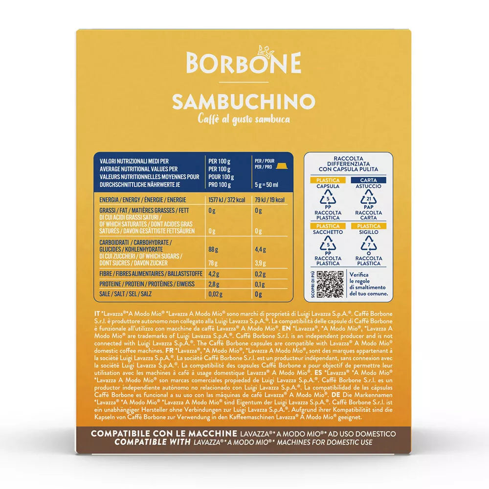 Borbone Sambuchino - 16 Capsule Compatibili Lavazza A Modo Mio