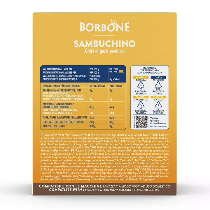 Borbone Sambuchino - 16 Capsule Compatibili Lavazza A Modo Mio