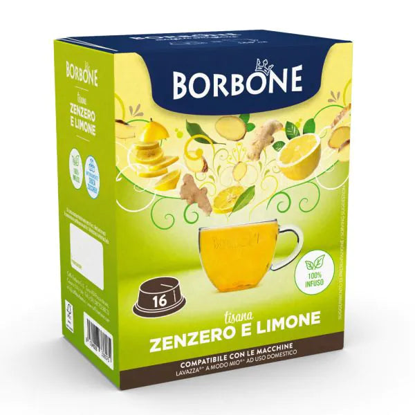 Borbone Tisana Zenzero e Limone  - 16 Capsule Compatibili Lavazza A Modo Mio