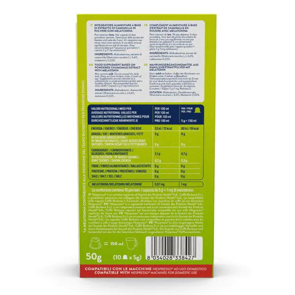 10 capsule Camomilla con Melatonina Borbone Compatibili Nespresso