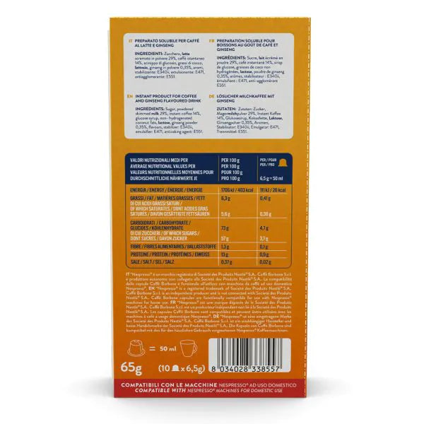 10 Capsule Borbone Compatibili Nespresso Ginseng