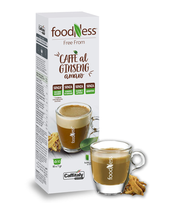 10 Capsule Ginseng Amaro Foodness – Compatibili Caffitaly System, Senza Zuccheri Aggiunti