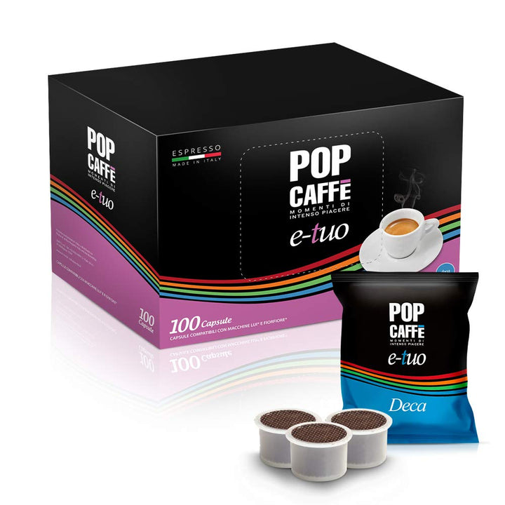 Pop Caffè 100 Capsule E-Tuo miscela Decaffeinato – Compatibili Lui , Fior Fiore Coop