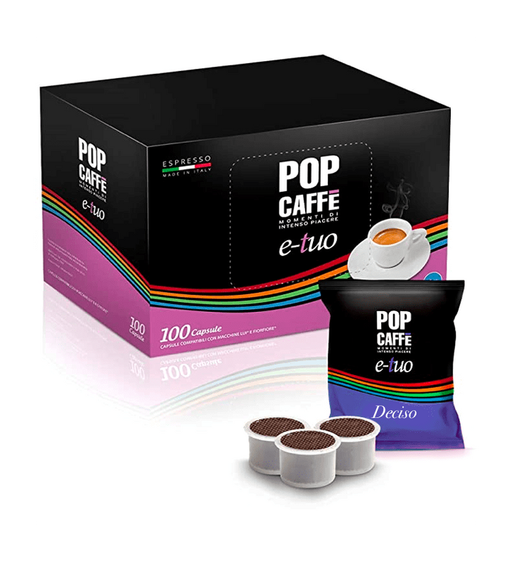100 Capsule Pop Caffè E-Tuo Deciso – Compatibili Lui, Gusto Forte e Intenso