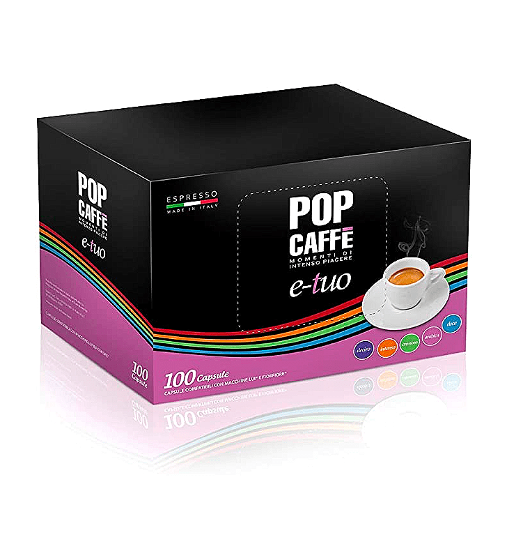 100 Capsule Pop Caffè E-Tuo Deciso – Compatibili Lui, Gusto Forte e Intenso