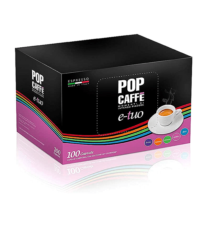 100 Capsule Pop Caffè E-Tuo Deciso – Compatibili Lui, Gusto Forte e Intenso